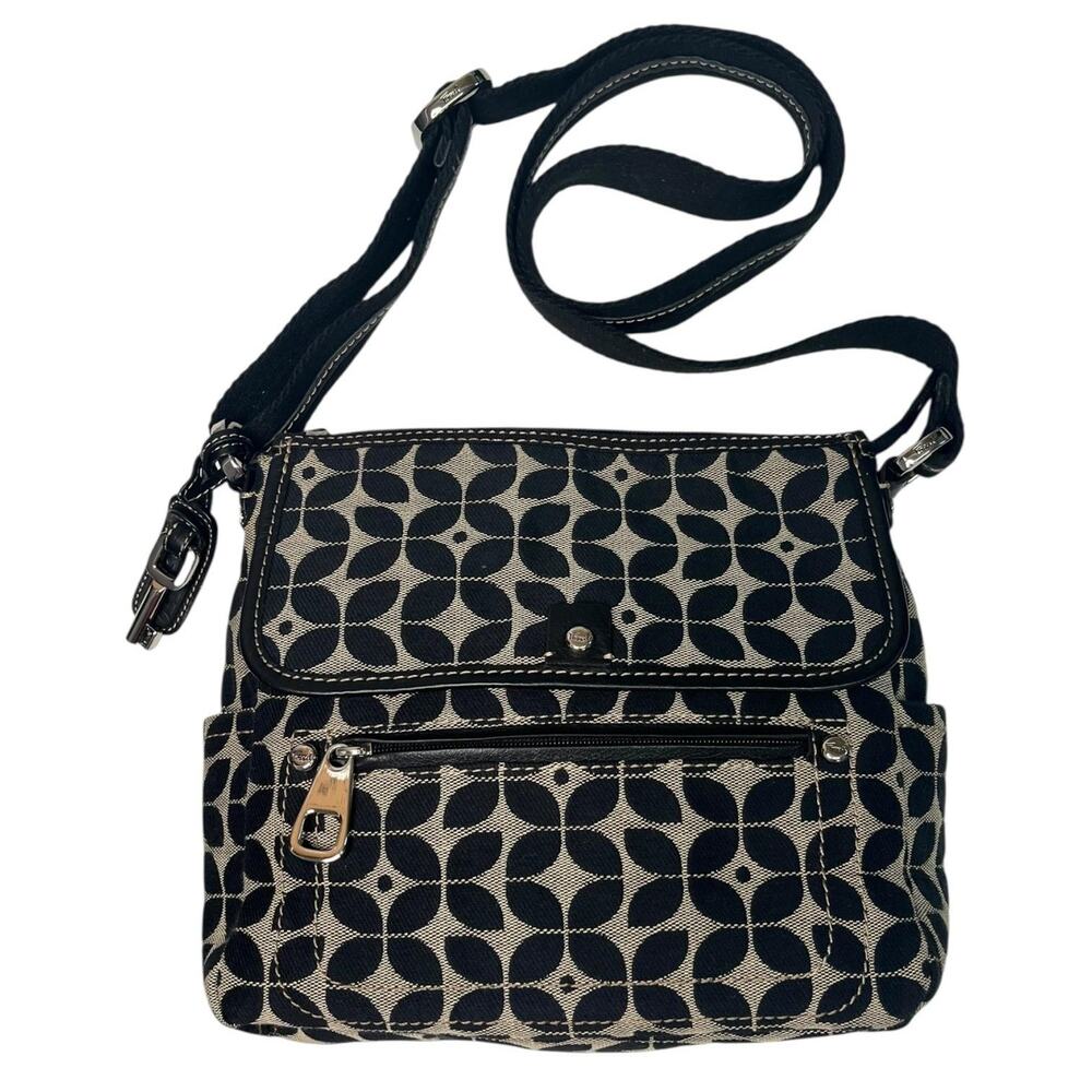 Fossil Black and Cream Crossbody Bag
